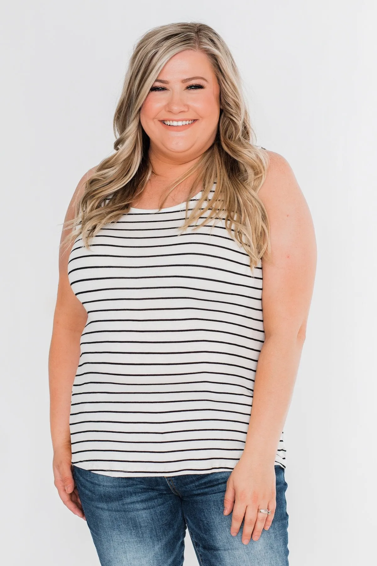 Tied Up In Leopard Bow Tank Top- Ivory