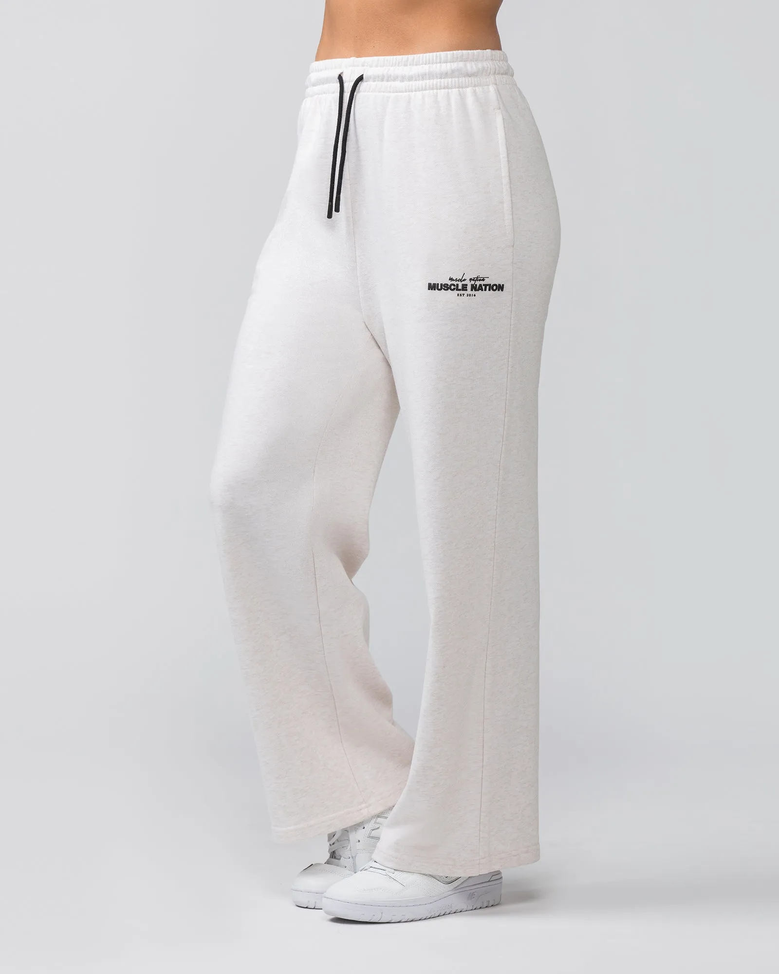 Timeless Wide Leg Trackies - Dew Marl
