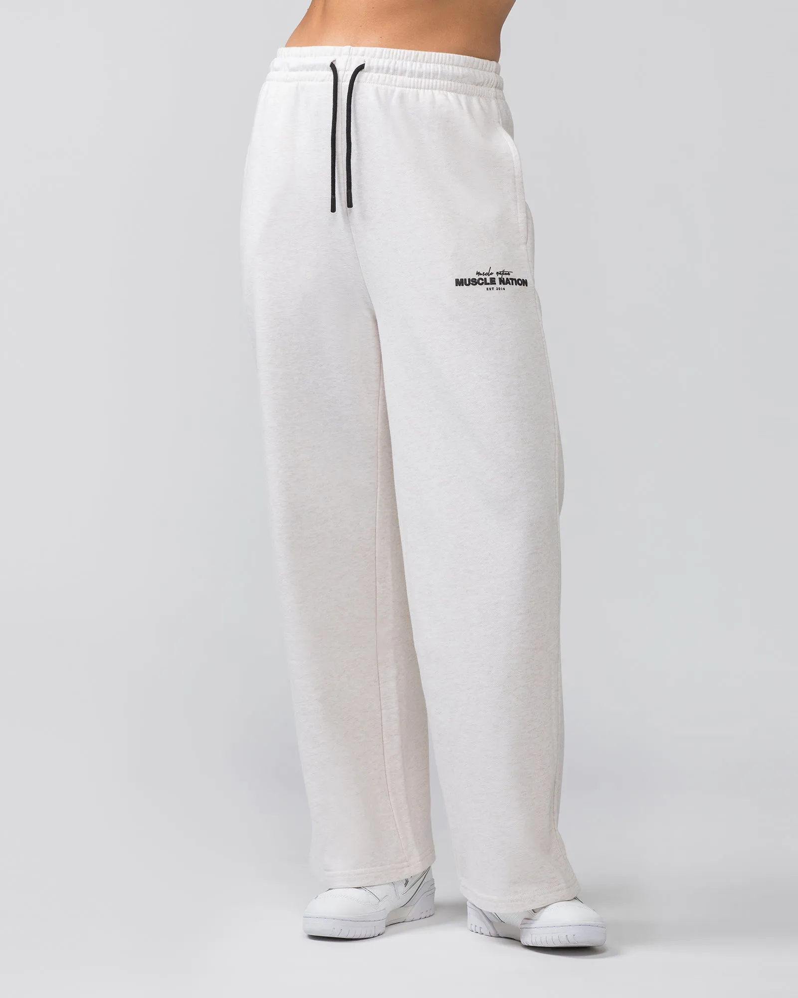 Timeless Wide Leg Trackies - Dew Marl