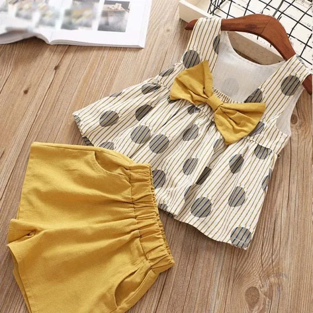 Toddler Girls Big Dot Big Bow Summer Shorts Set