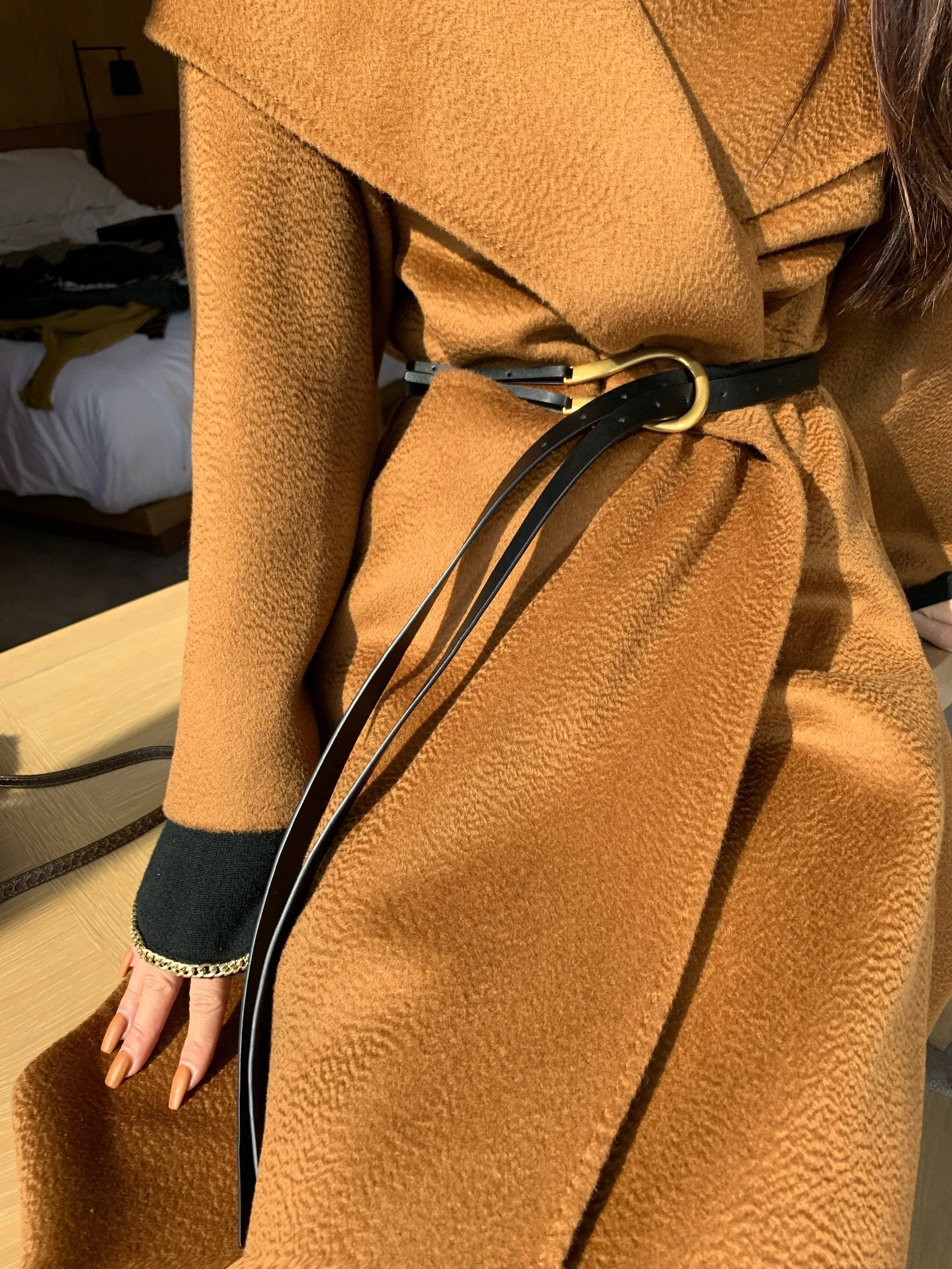 Top quality winter luxury long plus size long cashmere wool coats women