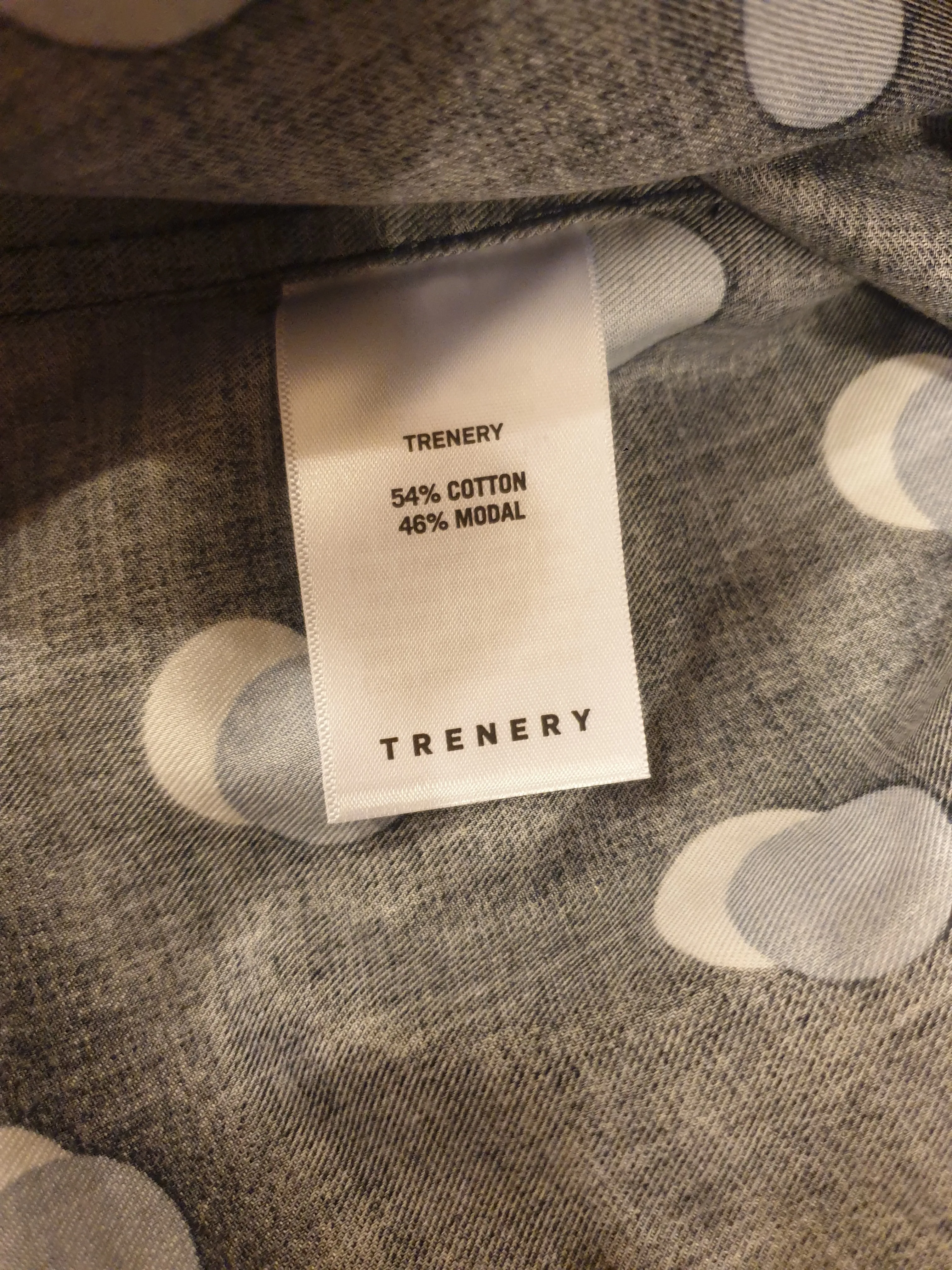 Trenery navy cotton mix shirt with polka dot print size L (best fits size 12-small 14)