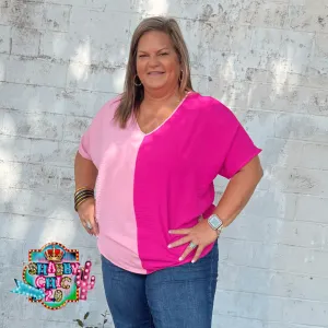 Two Shades of Pink Top