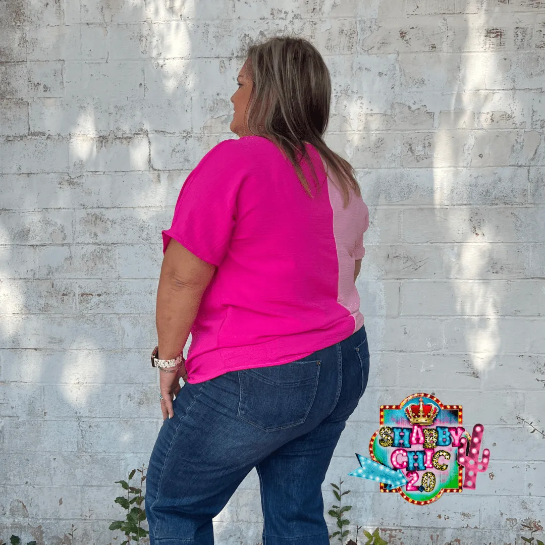 Two Shades of Pink Top
