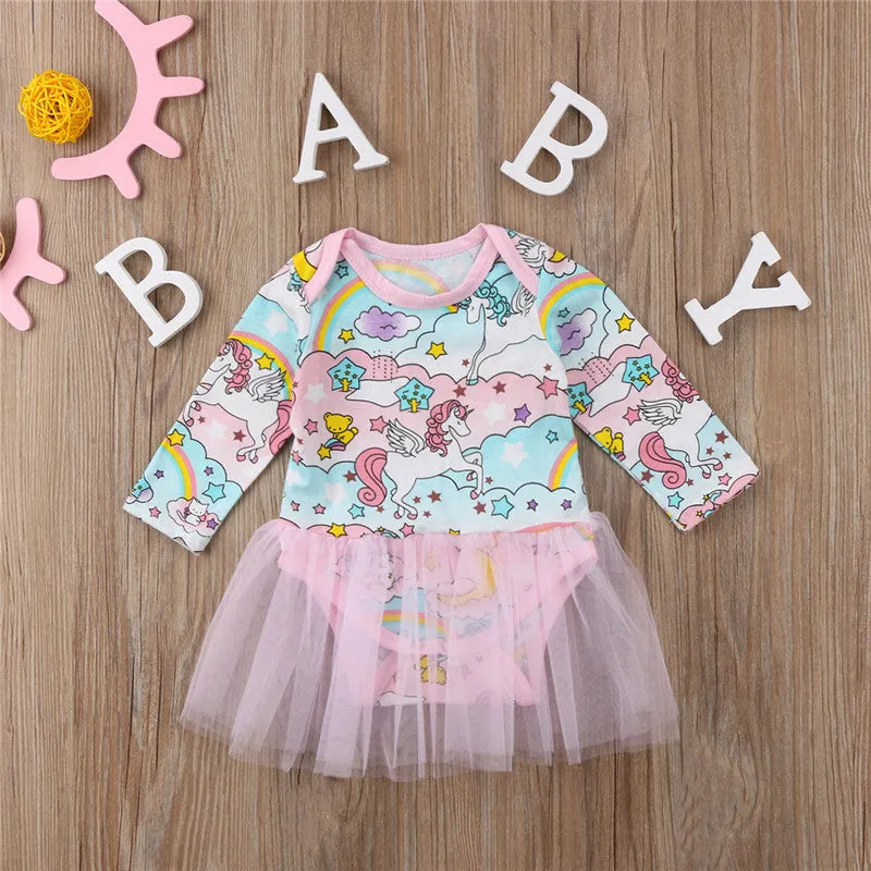 Unicorn onesie w/tutu skirt