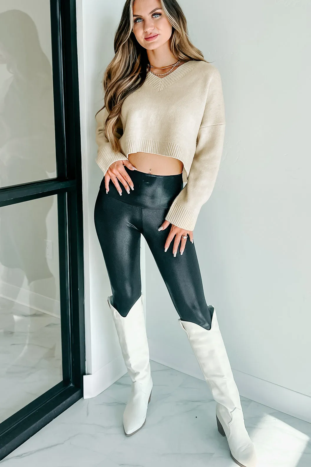 Unmatched Potential NanaMacs Original Oversized Crop Sweater (Ivory)