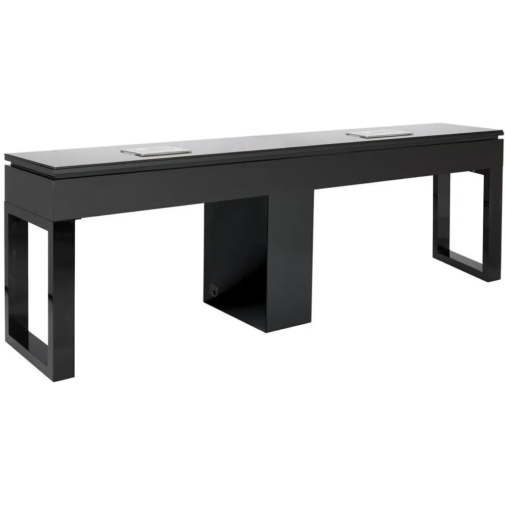 Valentino Lux Double Manicure Table with Tempered Glass Top / Available in Black or White by Whale Spa