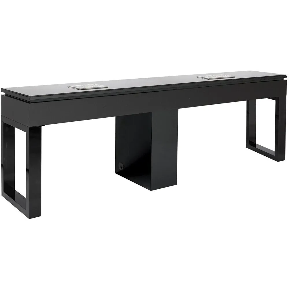 Valentino Lux Double Manicure Table with Tempered Glass Top / Available in Black or White by Whale Spa