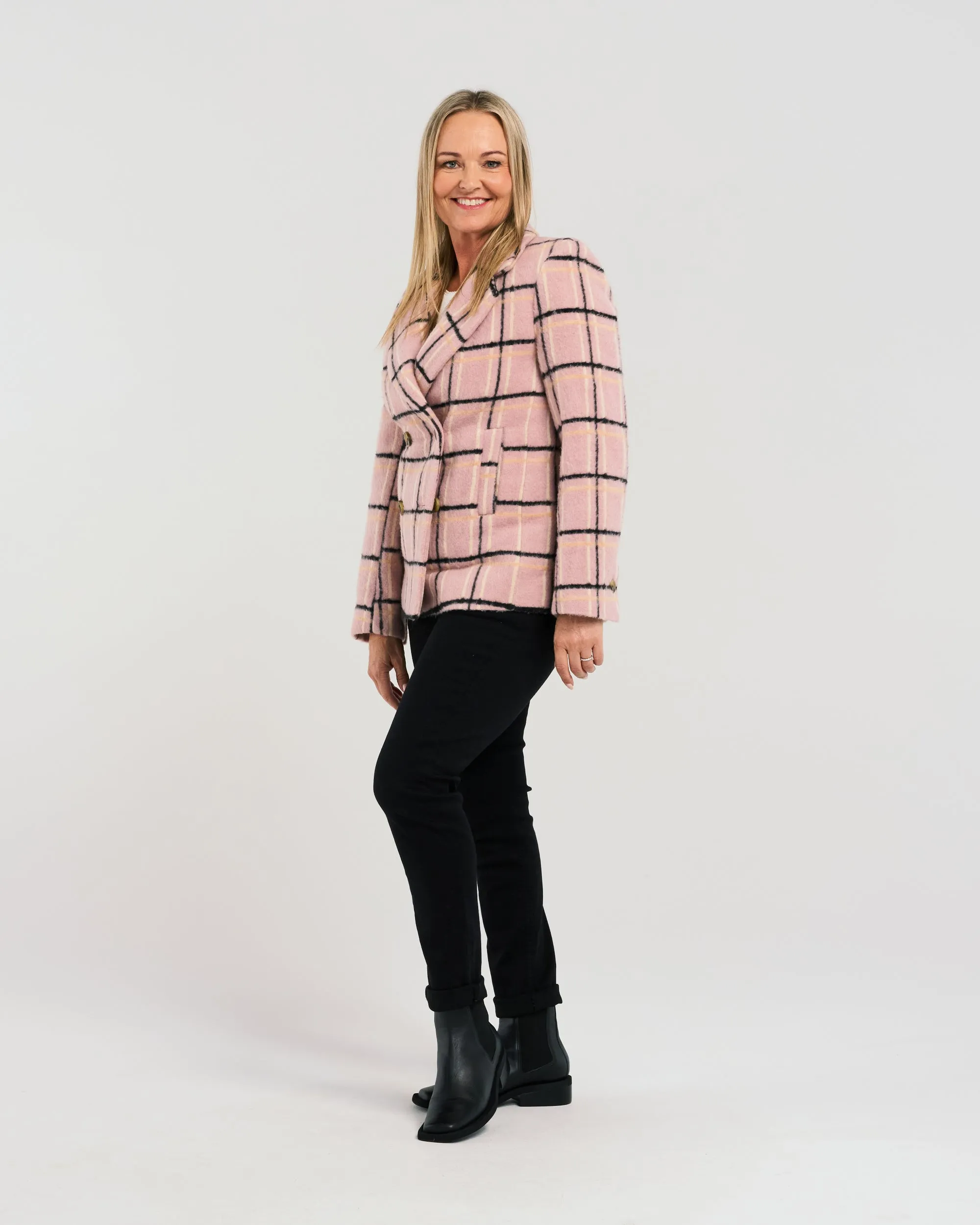 Veda coat Pink Plaid