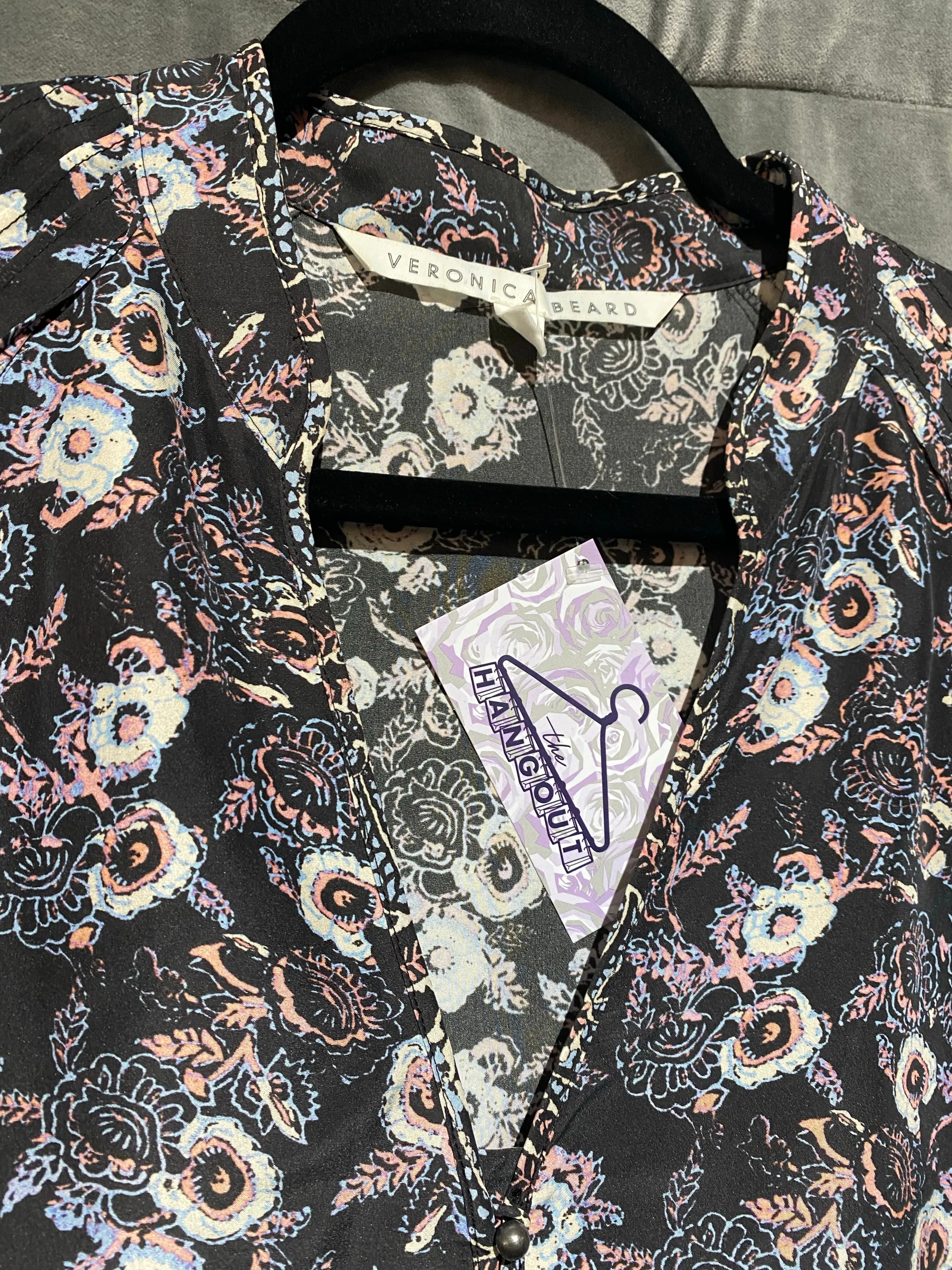 Veronica Beard 3/4 Sleeve Floral Print Dress