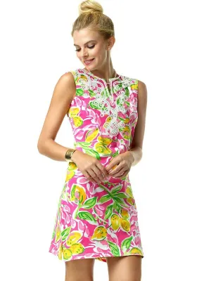 Vintage Knit Sleeveless Dress Slit Neck Style 610C52T05 MMP
