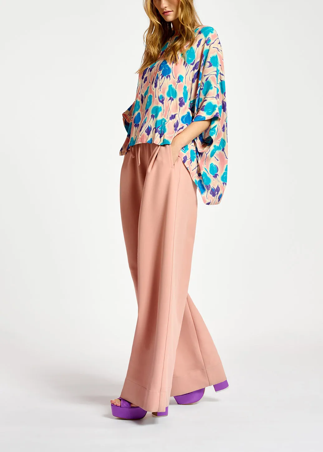 Vintage pink wide-leg pants
