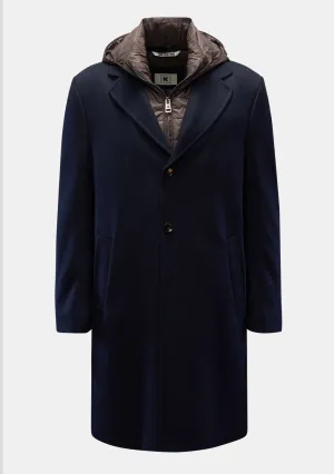 Virgin Wool Overcoat with Inner Down Vest Kired Collaboration