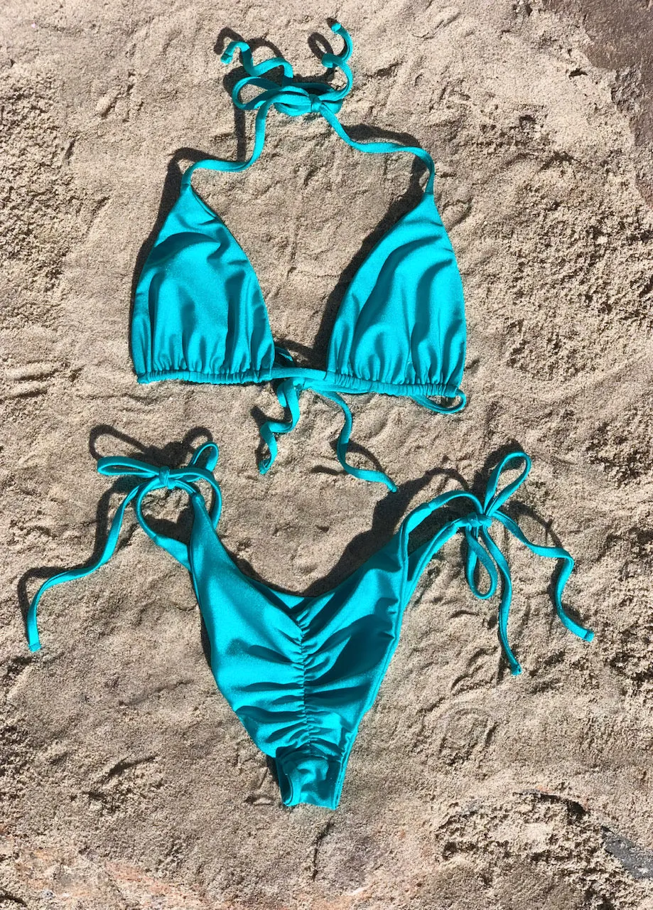 VITA SELF TIE TRIANGLE TOP - LAGOON