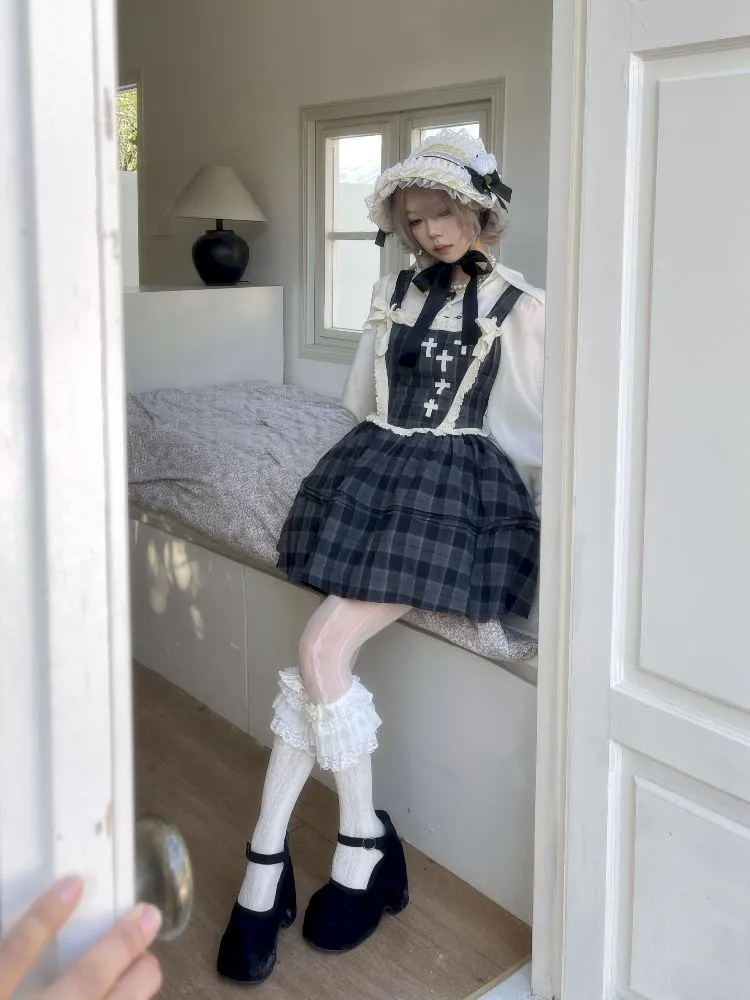 Waisted Fishbone Lace Bow Tie Dress【s0000011341】