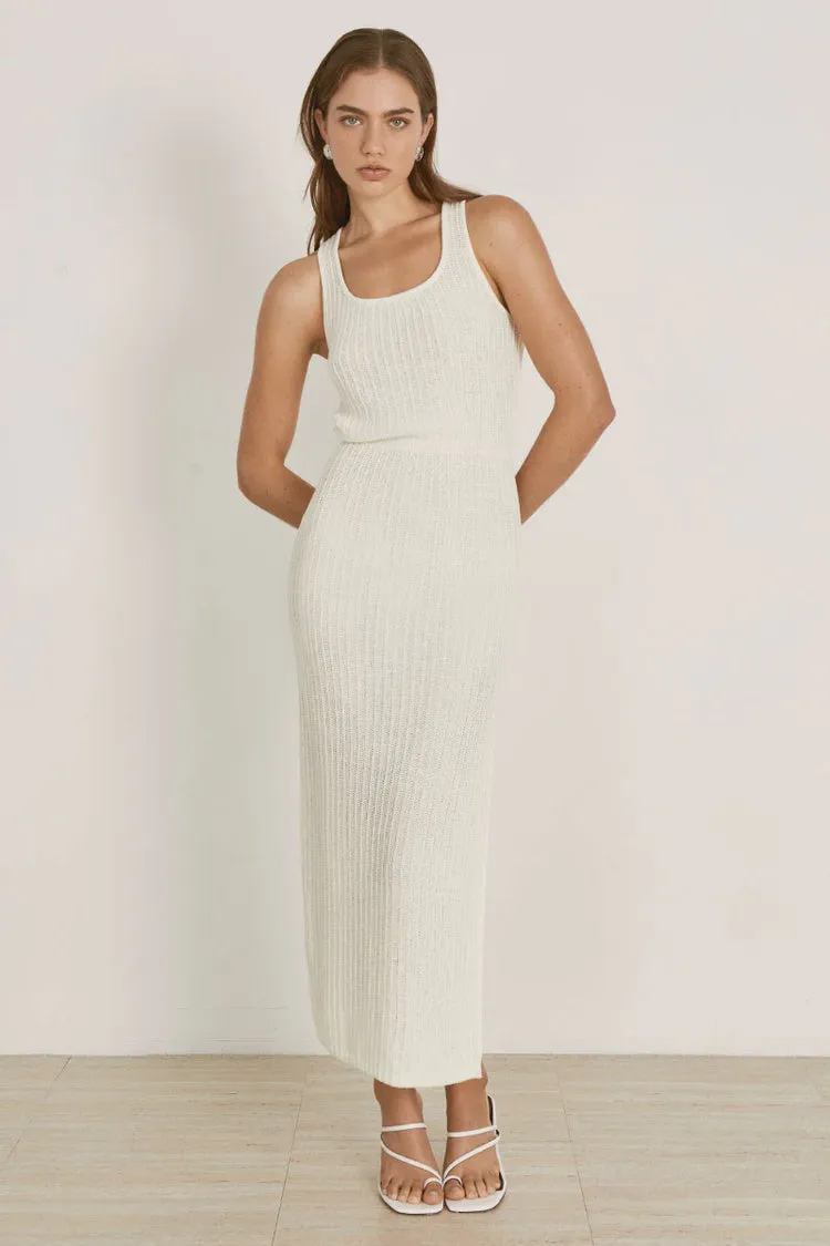 Wanderer Knit Dress Pearl