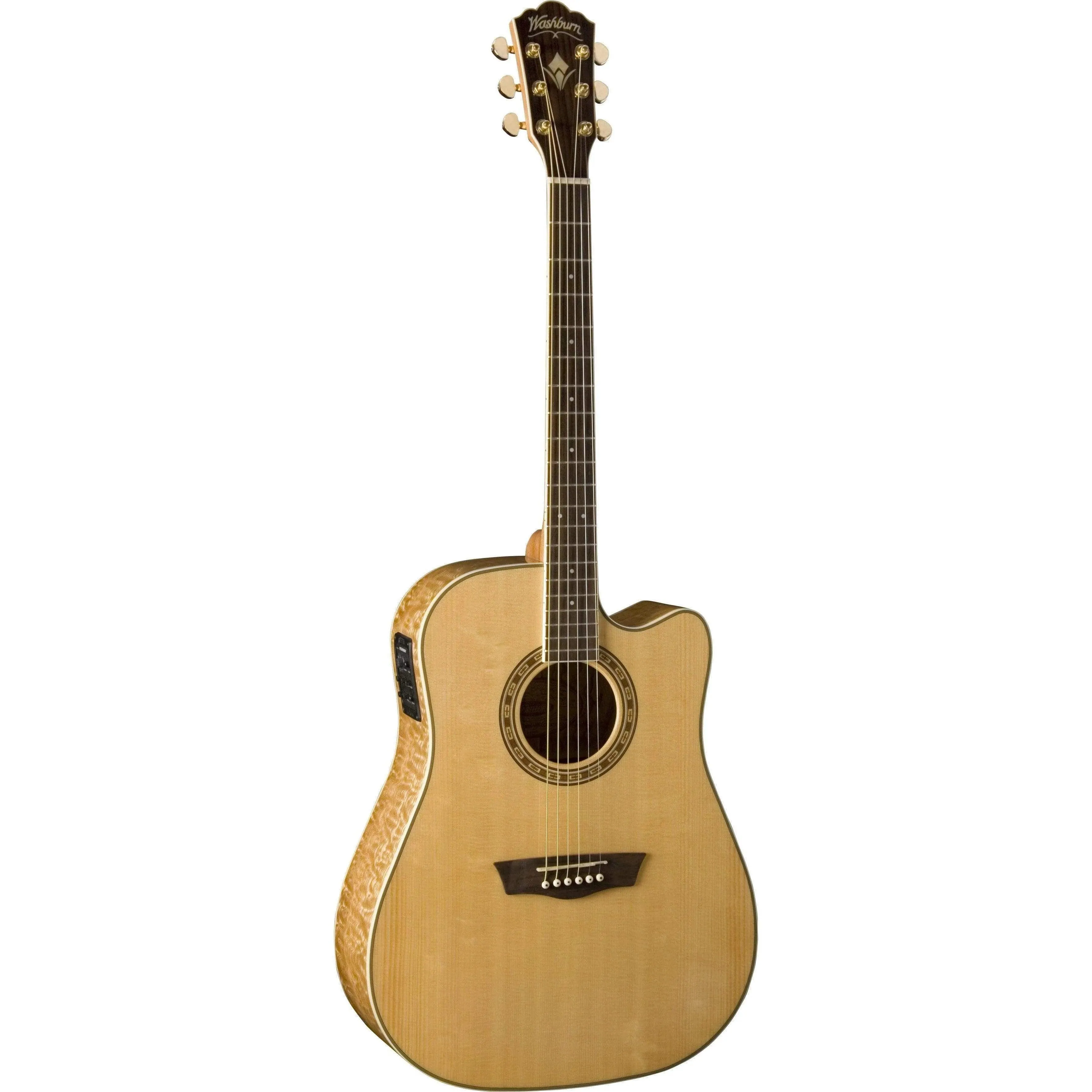 Washburn WD30SCE Dreadnought Semi-Acoustic Guitar - Natural (Discontinued)