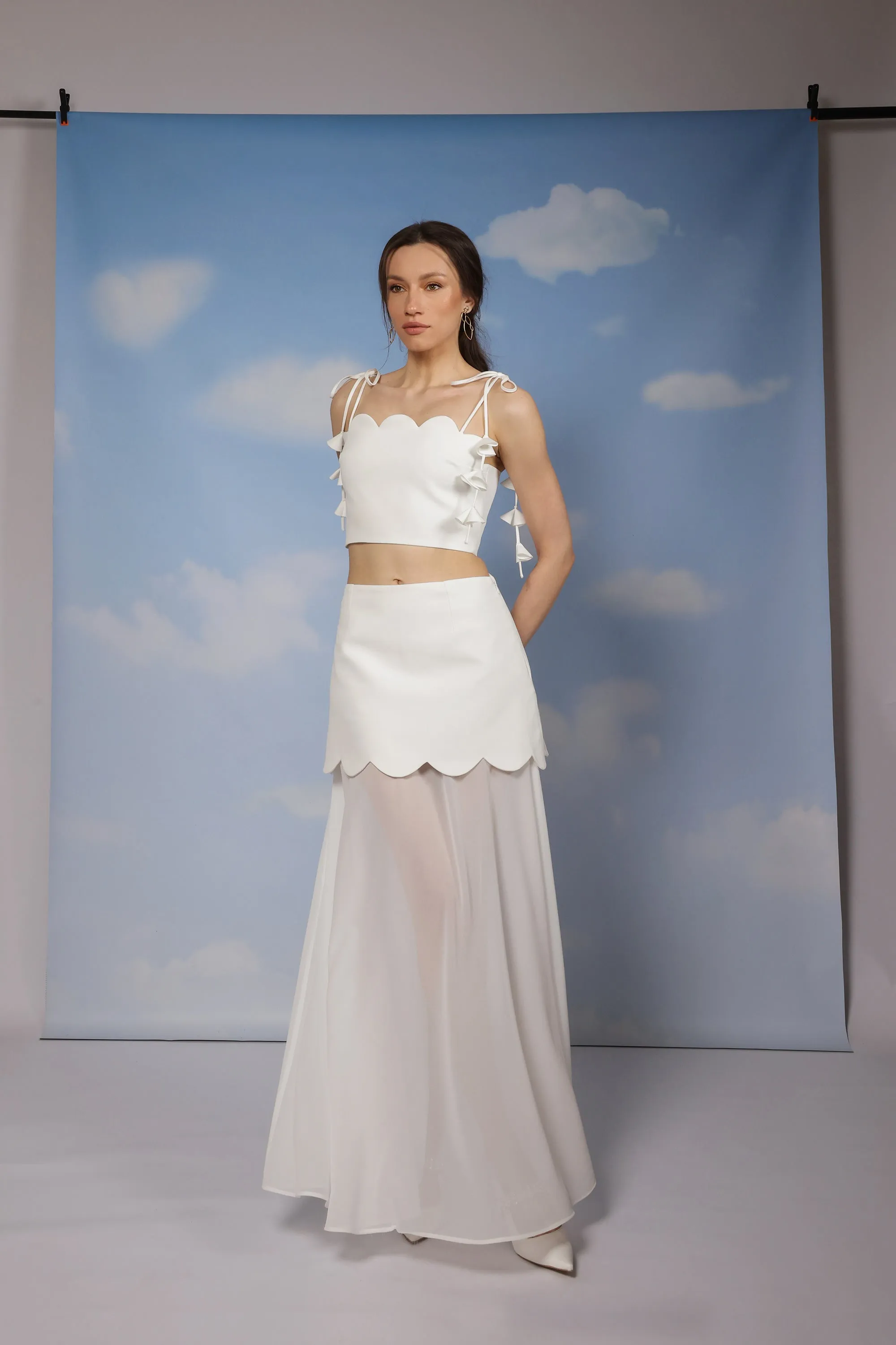 Waves top - White
