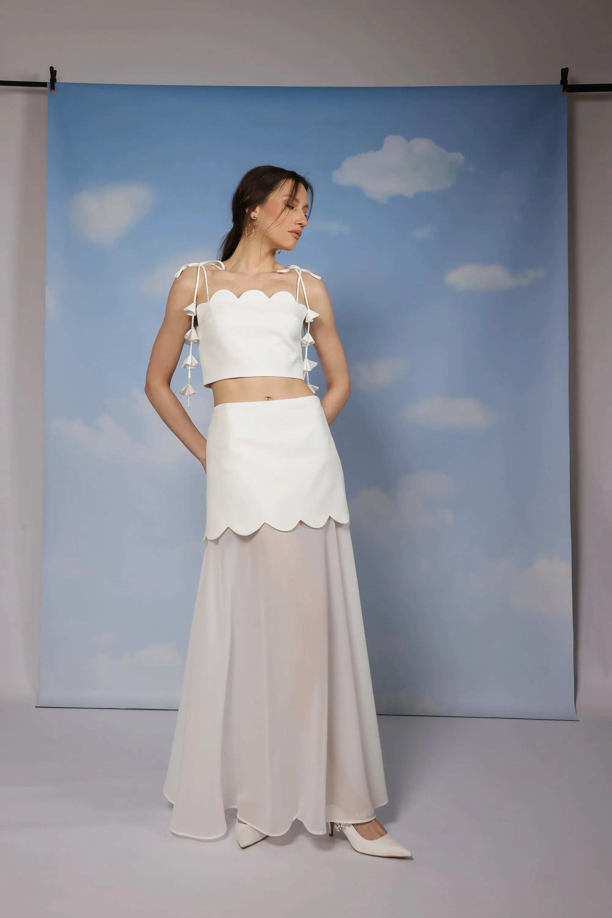 Waves top - White