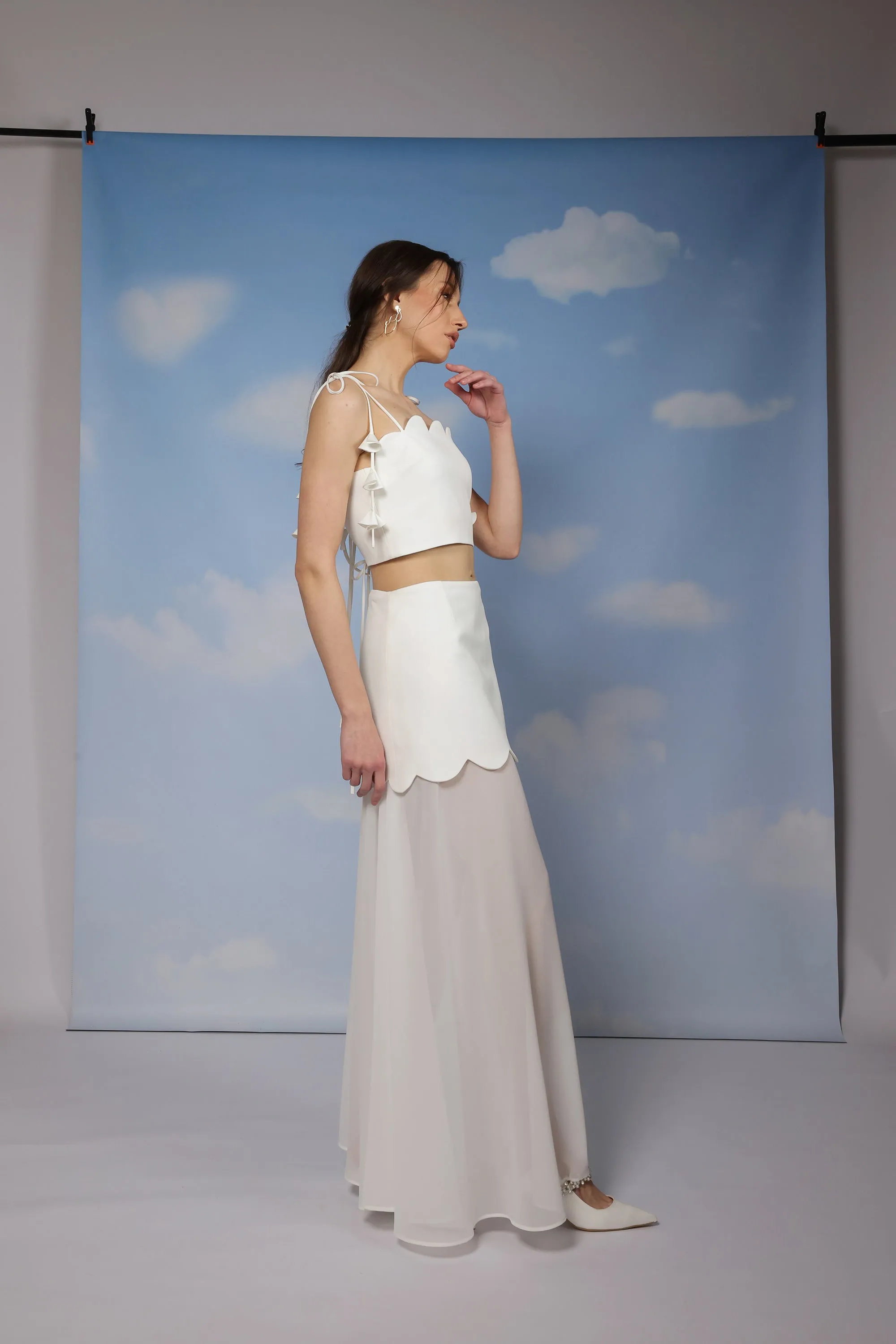 Waves top - White