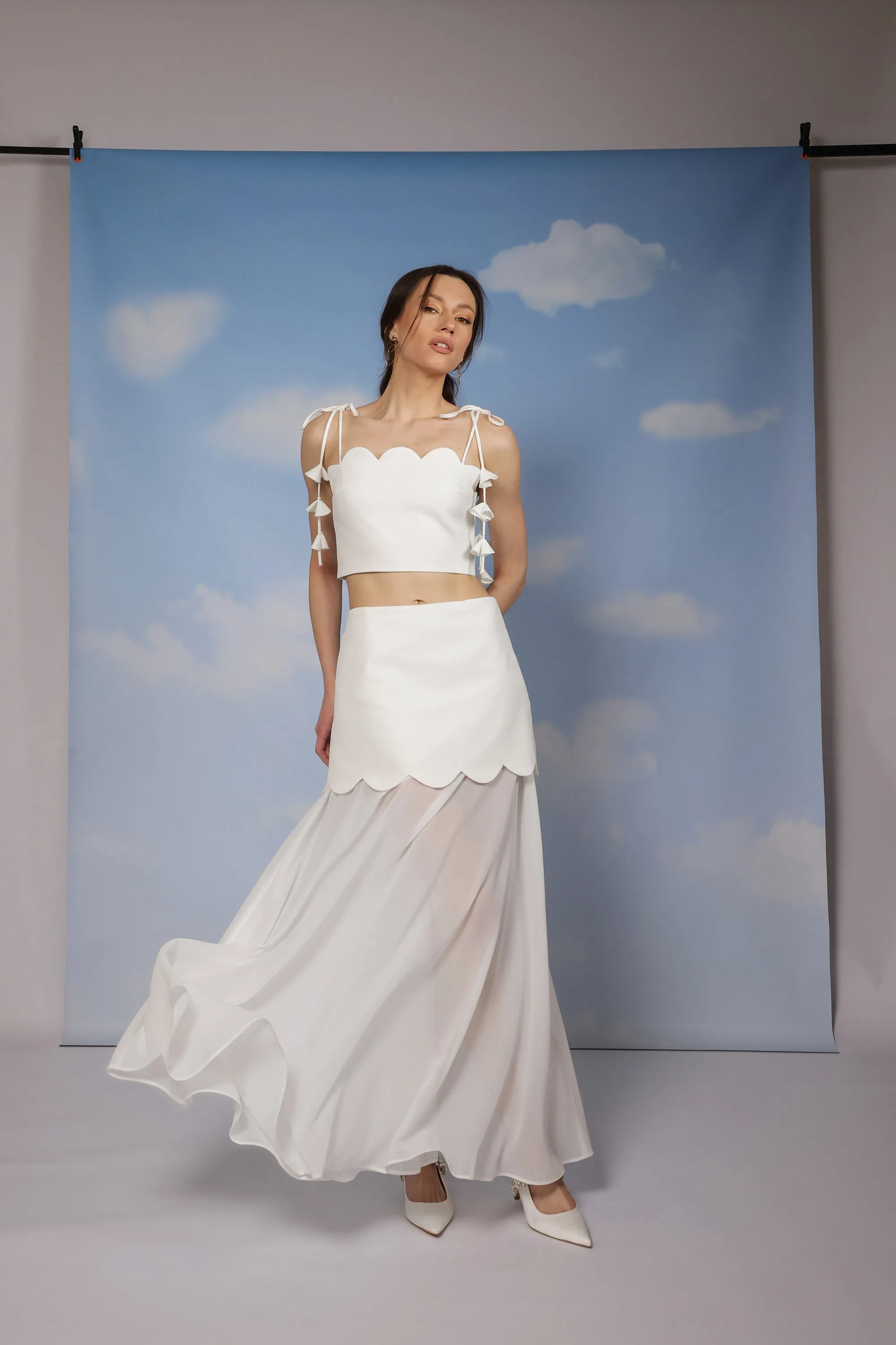 Waves top - White