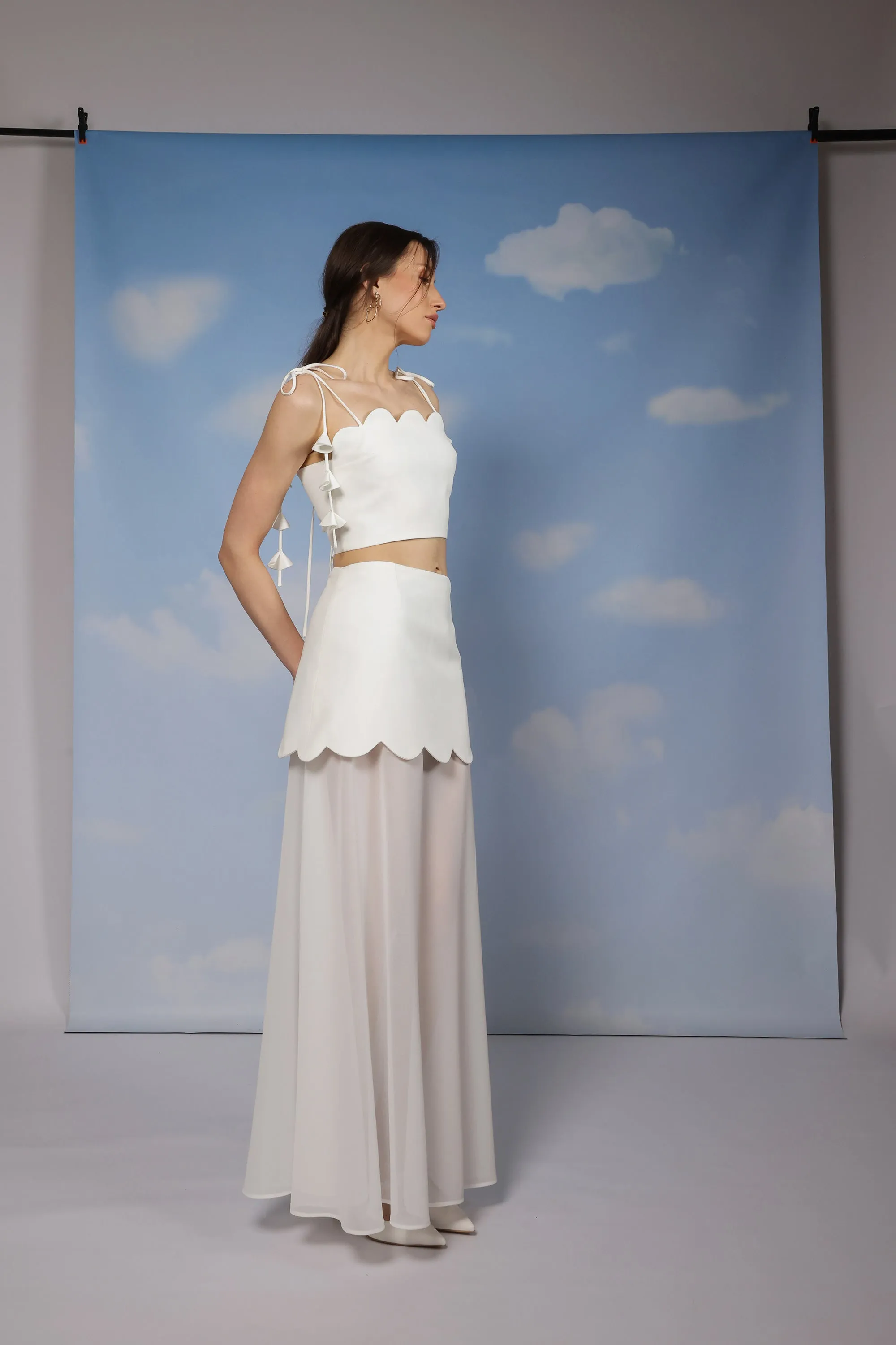 Waves top - White