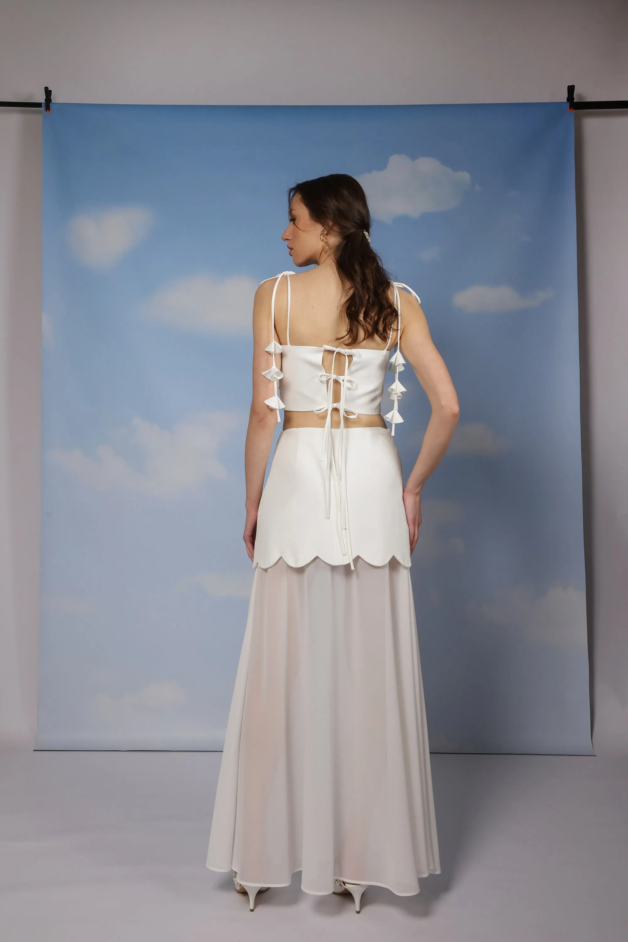 Waves top - White