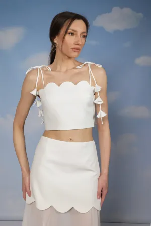 Waves top - White