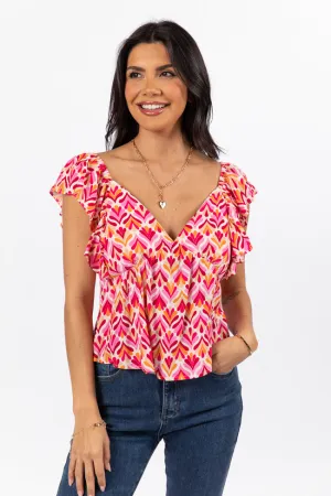 When We Met Multi Print Tie Back Padded Tank FINAL SALE