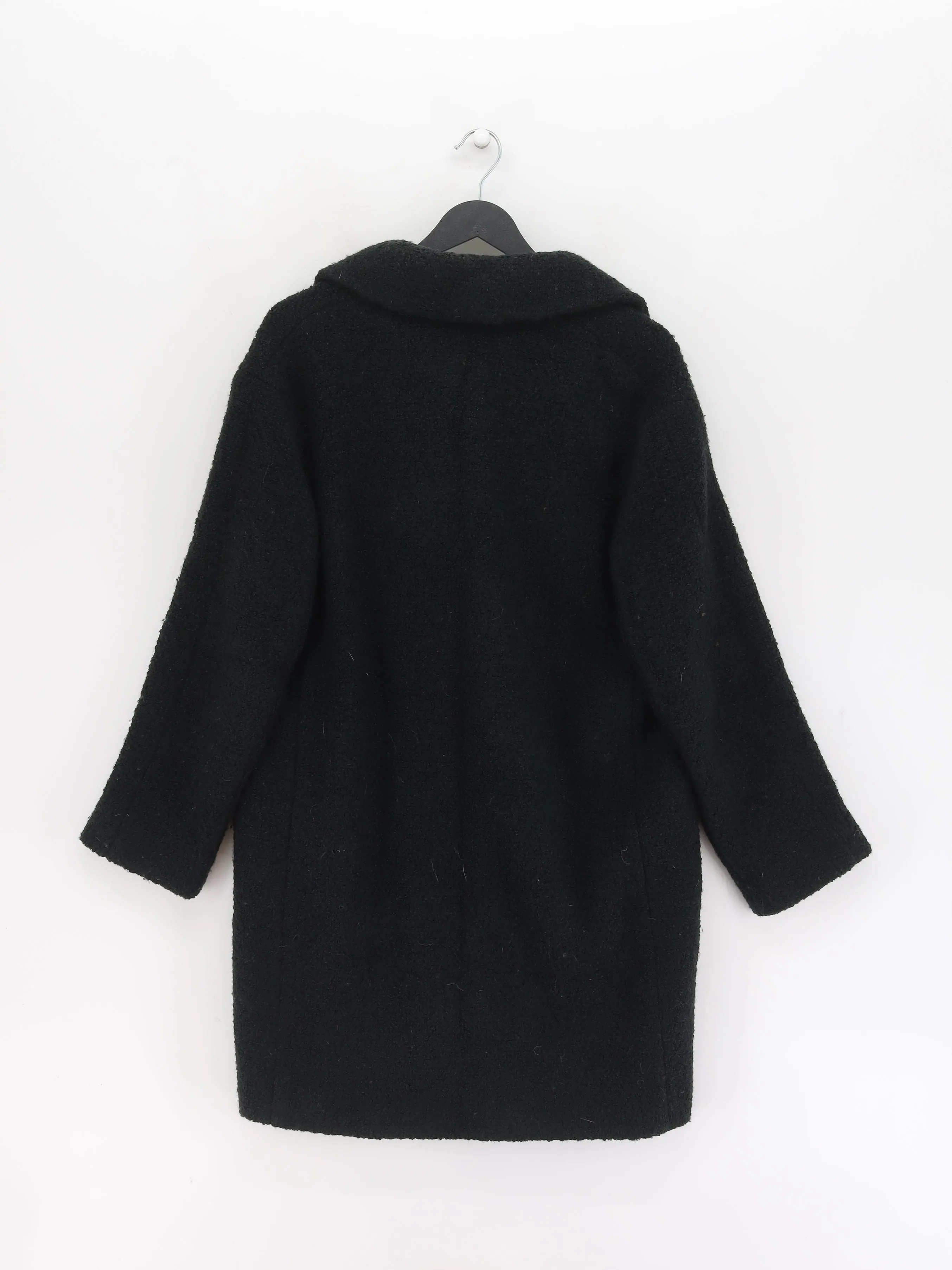 Whistles Women's Coat S Black Acrylic with Polyamide, Wool