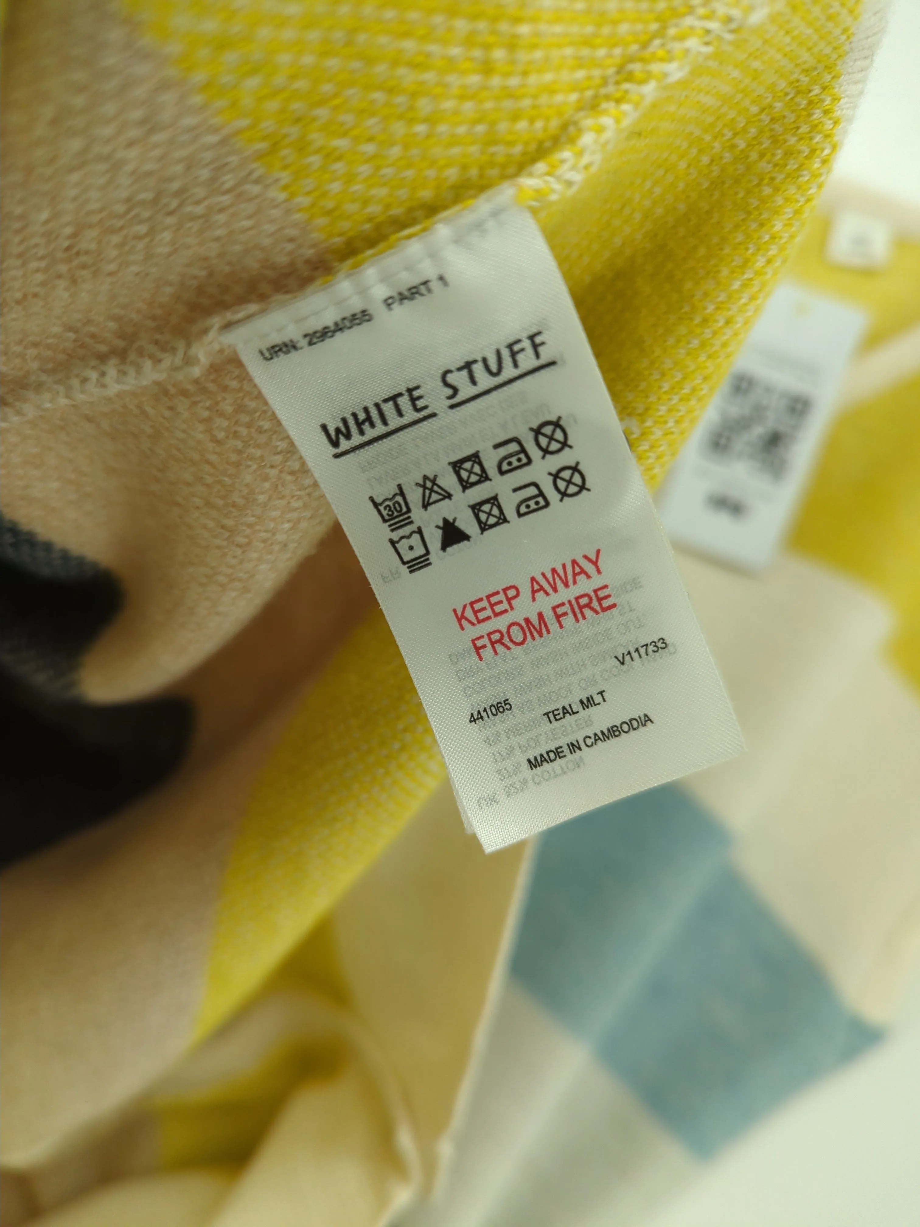 White Stuff Women's Coat UK 12 Multi Cotton with Polyester, Wool