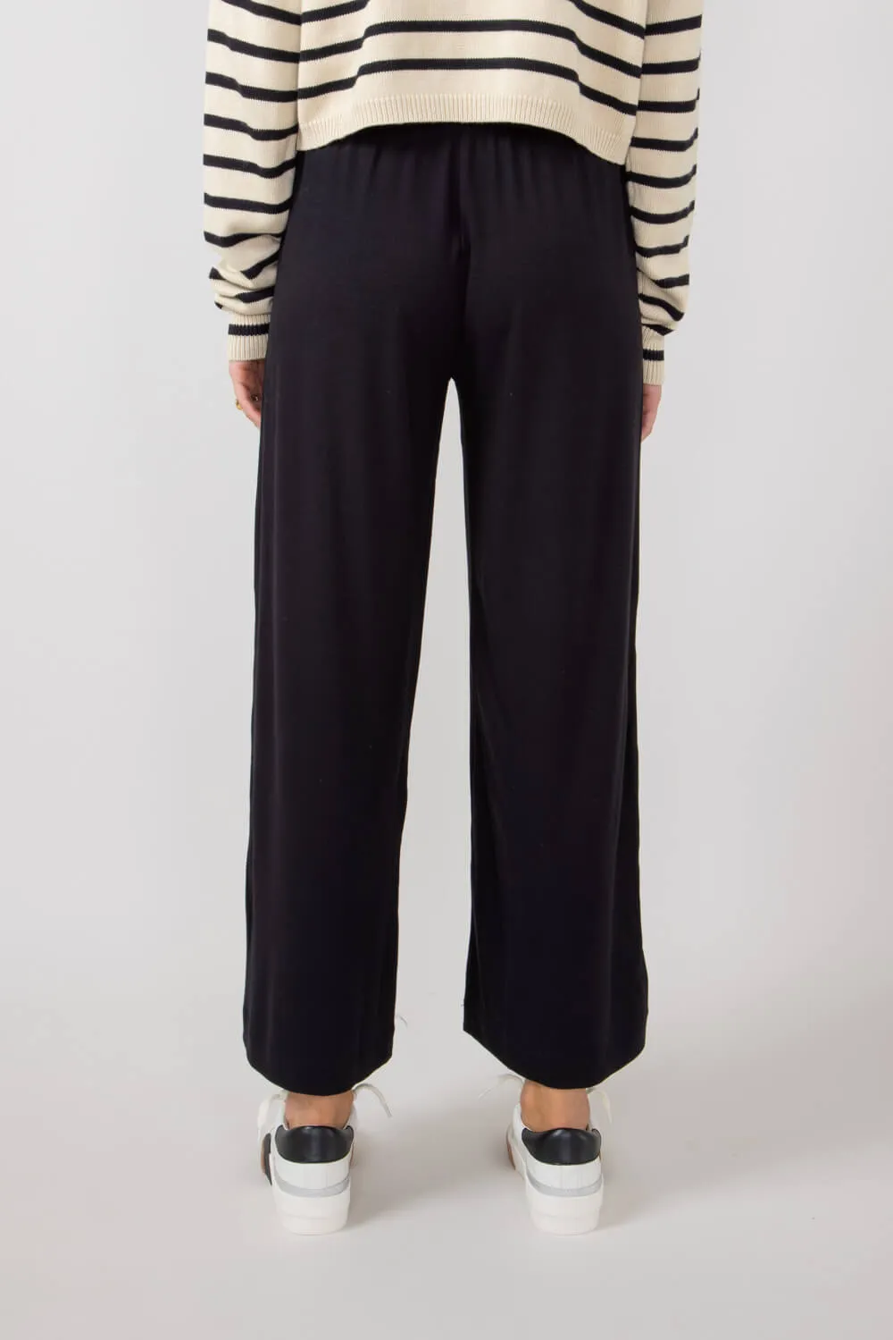 Wide Leg Bow Tie Pants for Women in Black | 42611-BLACK