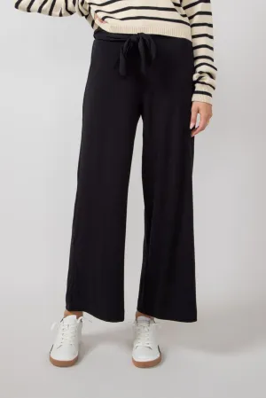 Wide Leg Bow Tie Pants for Women in Black | 42611-BLACK