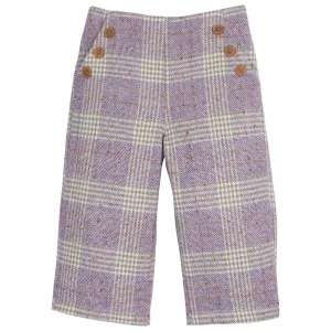 Wide Leg Pants | Lilac Tweed