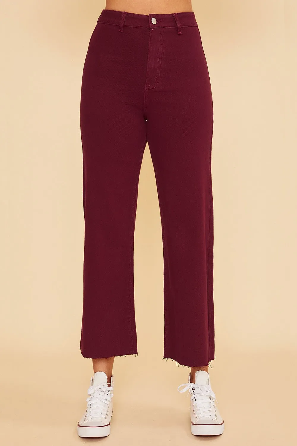 Wine Wide Leg Pants