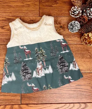 Winter night cable knit topped dress