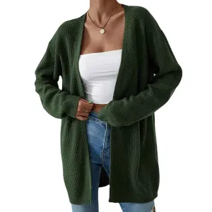 Womens Casual Long Sleeve Cable Knit Sweater Cardigan Loose Open Front Outwear K381