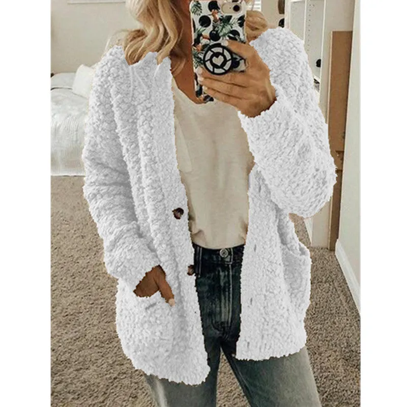 Women's Fashion Casual Sweater Jacket Plus Size Top Pink Color Coats