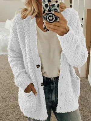 Women's Fashion Casual Sweater Jacket Plus Size Top Pink Color Coats