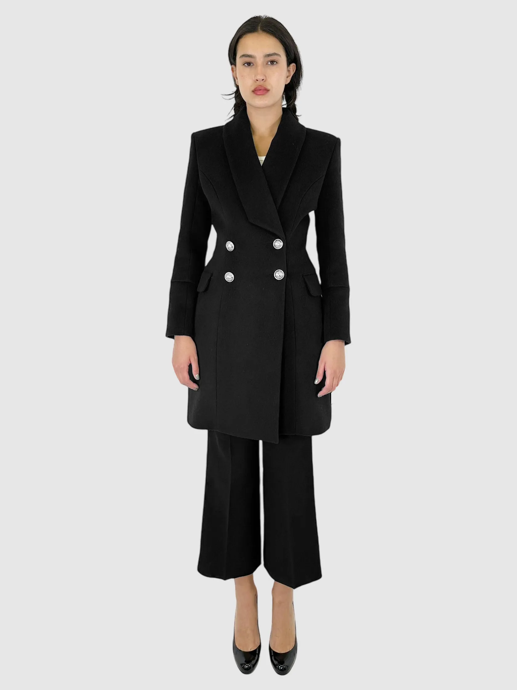 Wool and Cashmere Double-Breasted Coat - Size 38