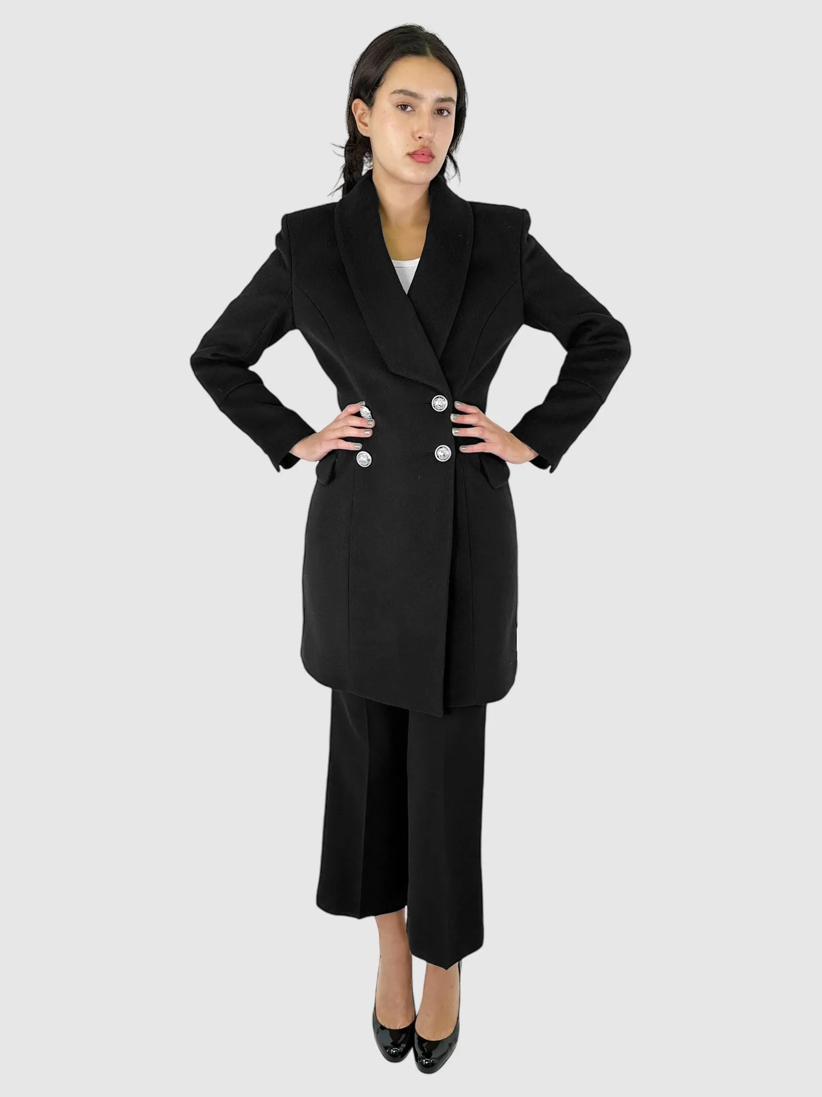 Wool and Cashmere Double-Breasted Coat - Size 38