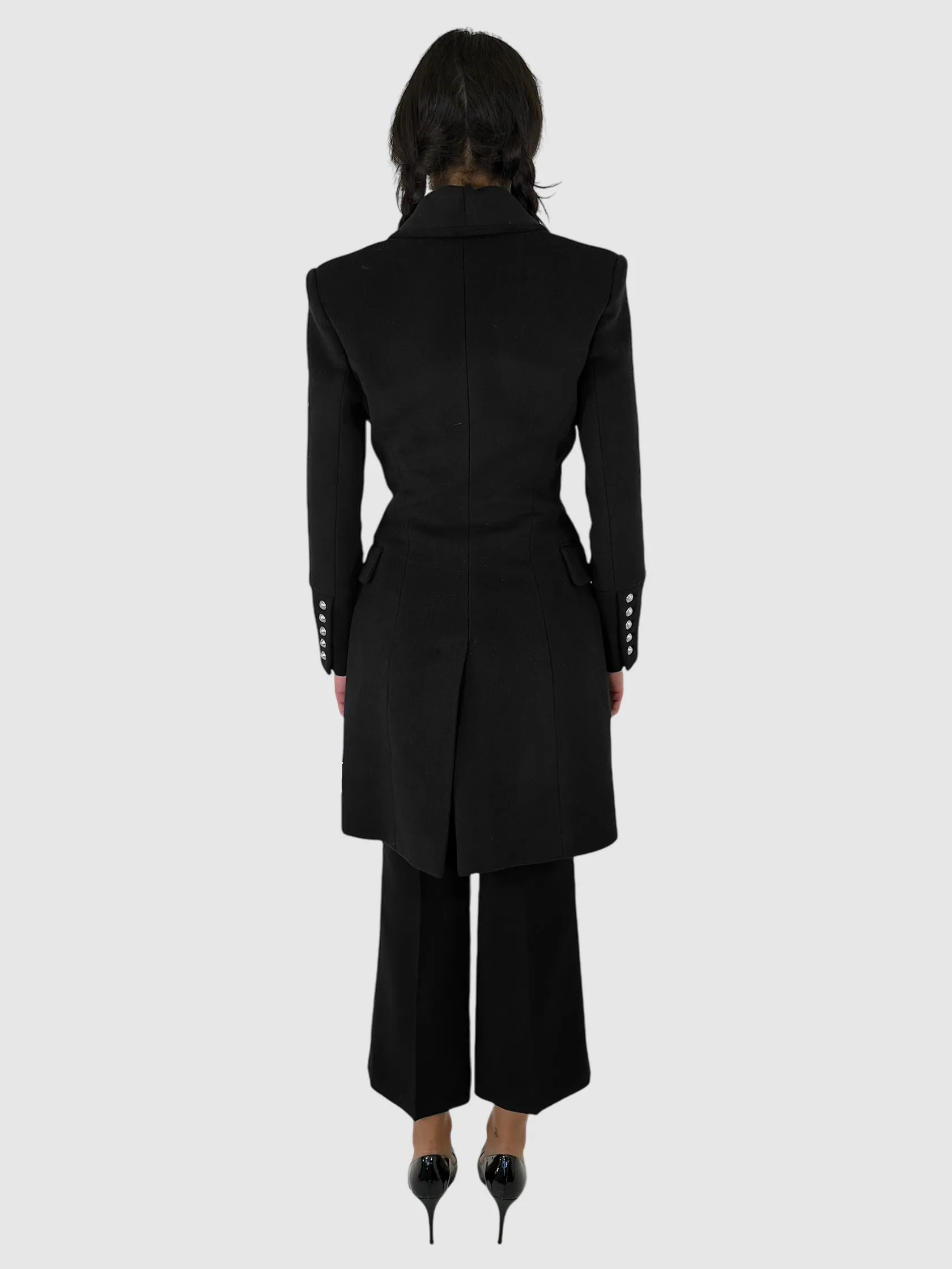 Wool and Cashmere Double-Breasted Coat - Size 38
