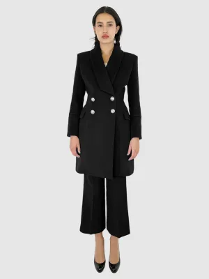 Wool and Cashmere Double-Breasted Coat - Size 38