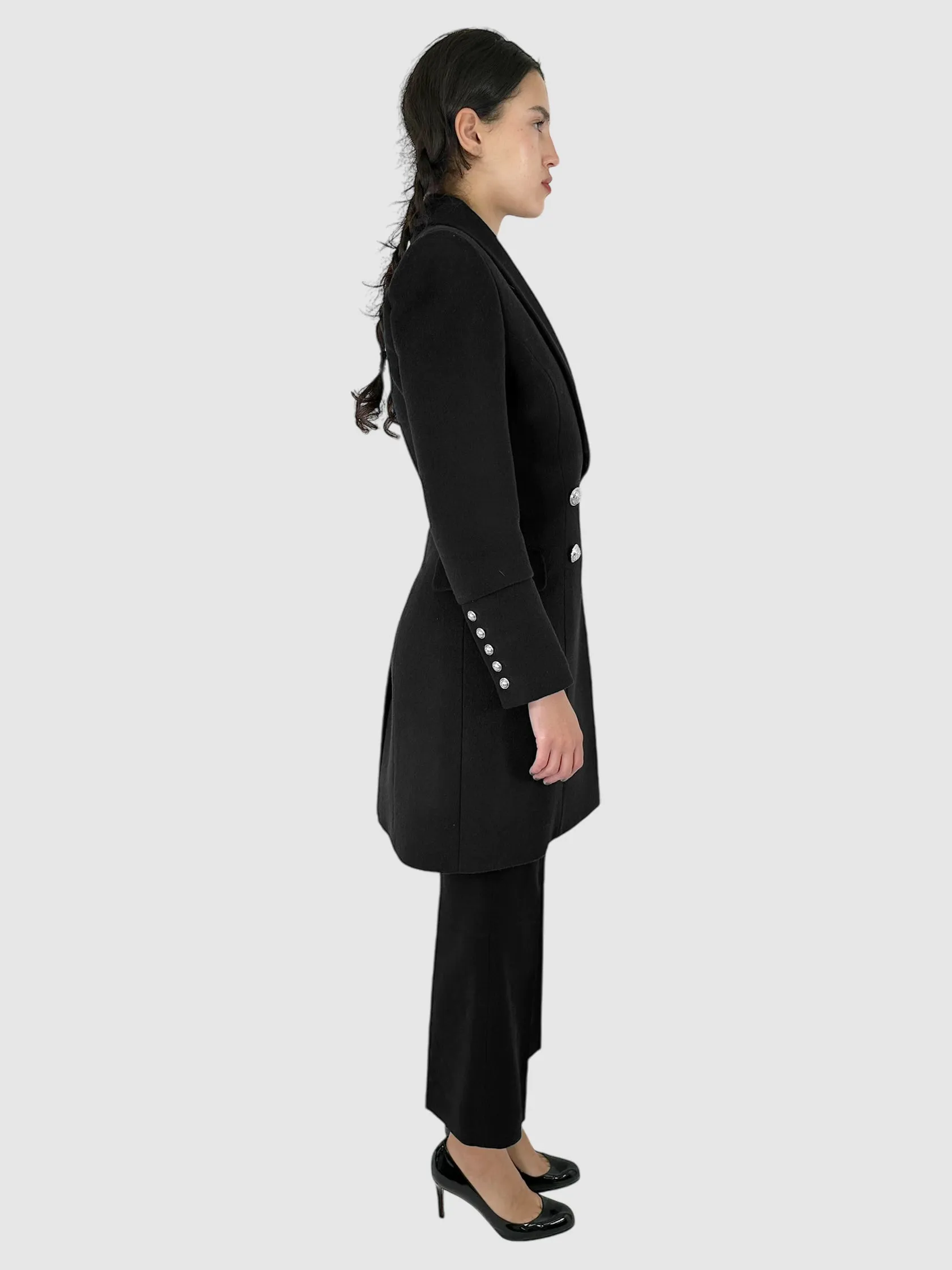 Wool and Cashmere Double-Breasted Coat - Size 38