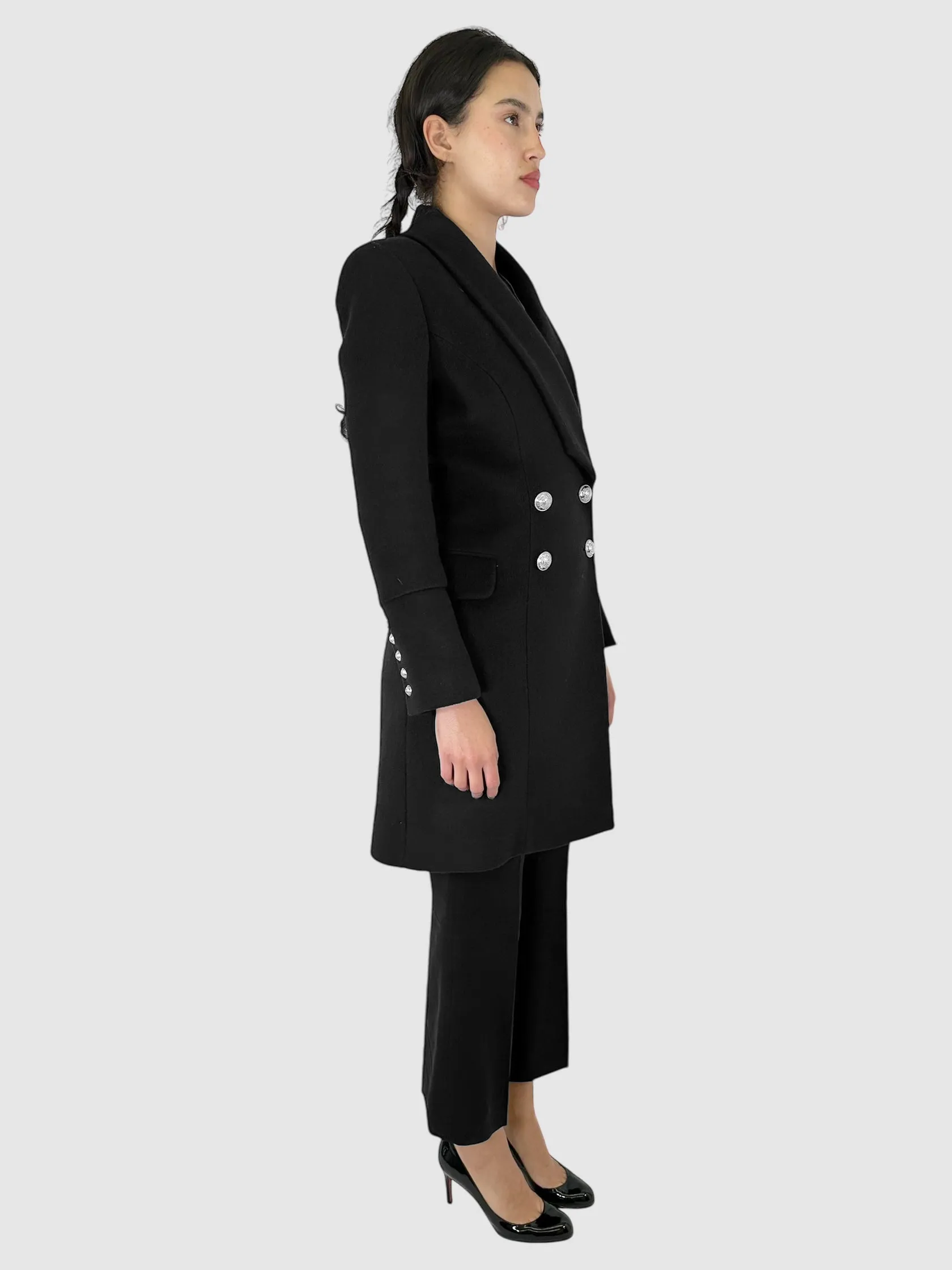 Wool and Cashmere Double-Breasted Coat - Size 38