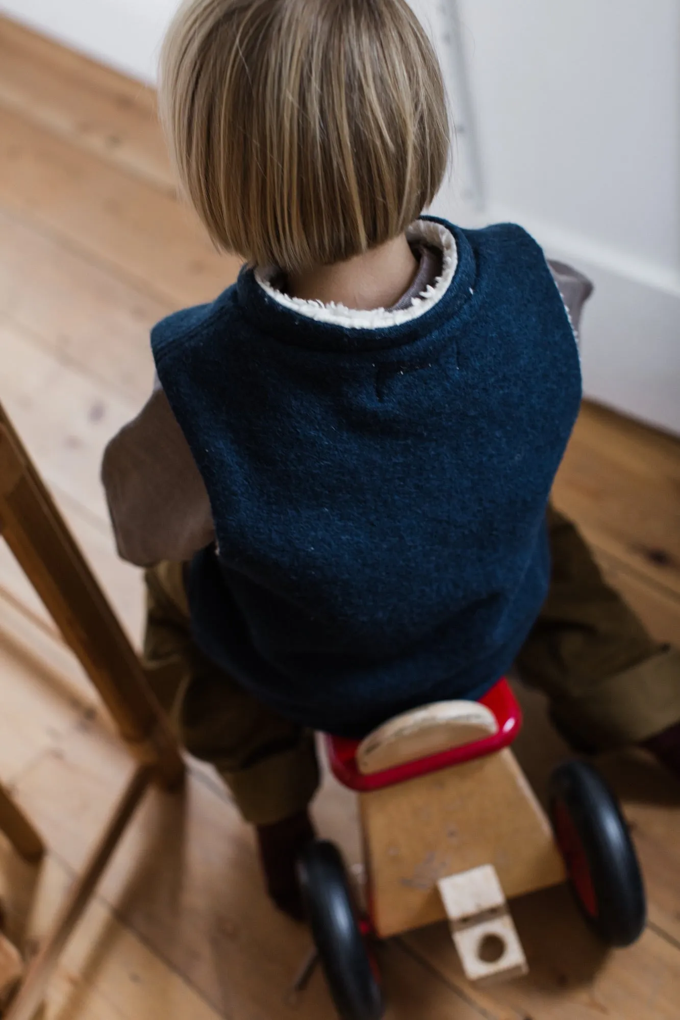 Wool and Sherpa gilet (ready to ship)