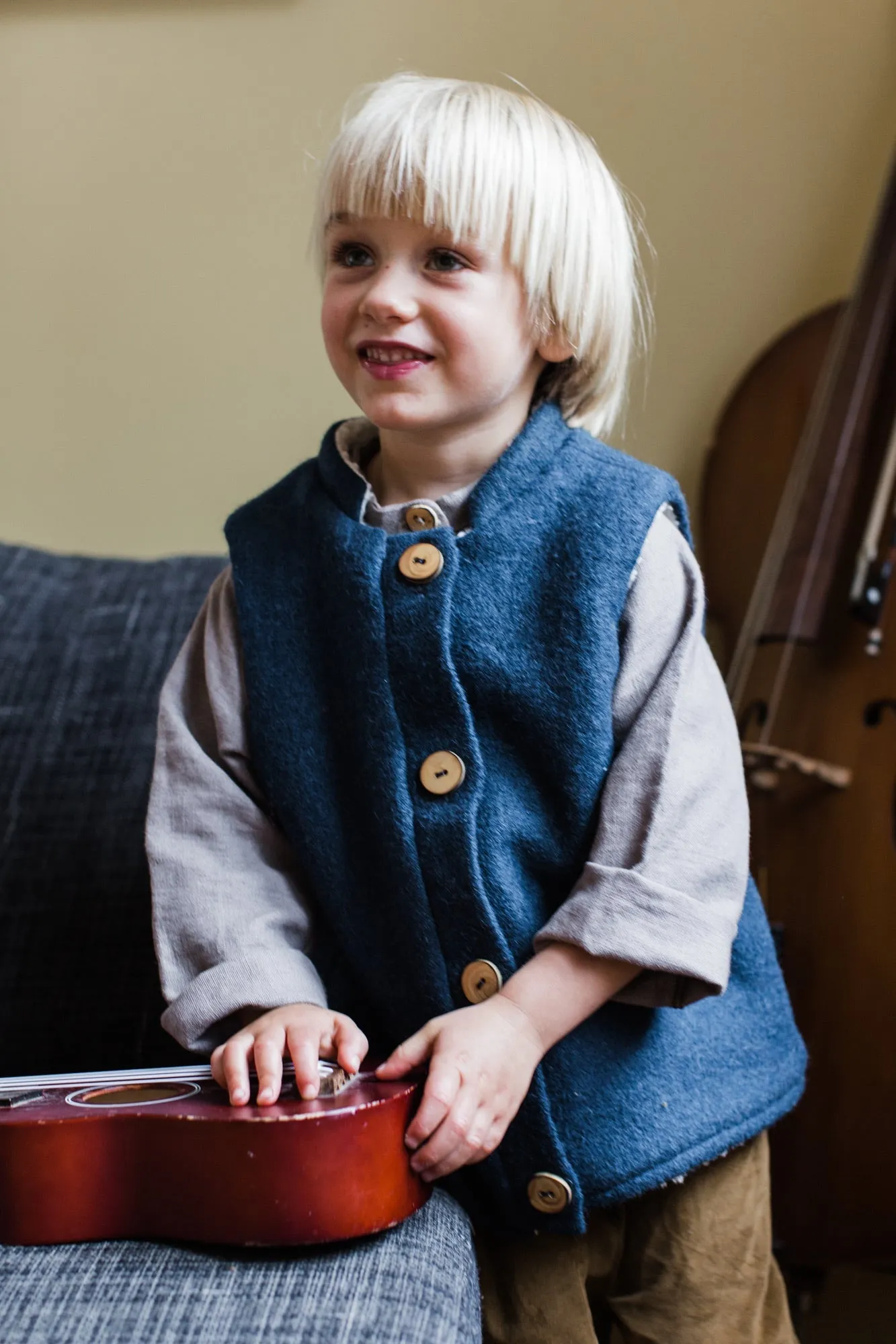 Wool and Sherpa gilet (ready to ship)