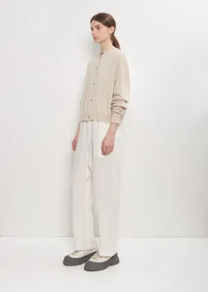 Wool Mito Cropped Cardigan — Oatmeal Melange