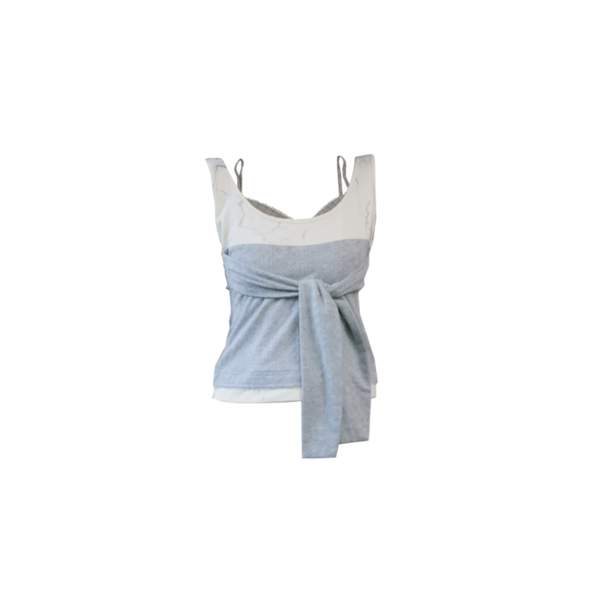 Yellow Gray Bow Tie Top