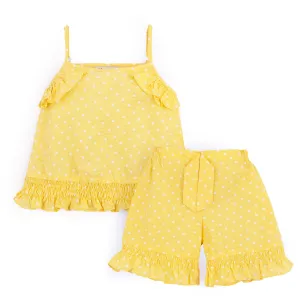 Yellow Polka Dot Co Ord Set